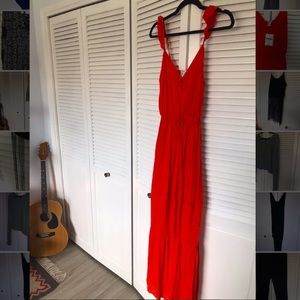 Red-Orange Maxi Dress